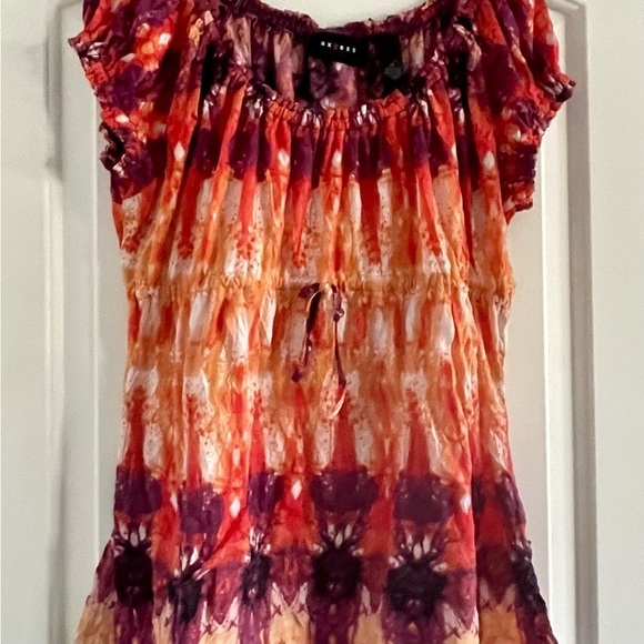 AXCESS Women’s Tye Dye Pullover Short Sleeve Round Neck Multicolor Blouse-Size M - Picture 2 of 3